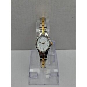 Vintage Pulsar by Seiko Oval Watch Womens Gold Silver Two Tone New Battery Dress